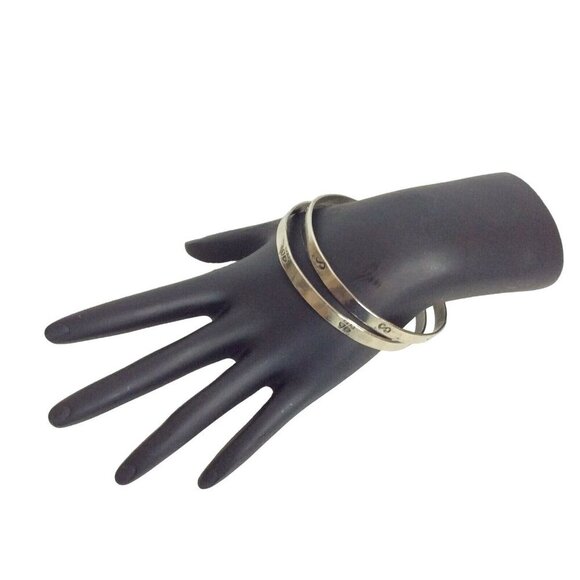 Vintage Silverplate Bangle Bracelet Set Of 2 Clover & Infinity Design - Picture 1 of 4